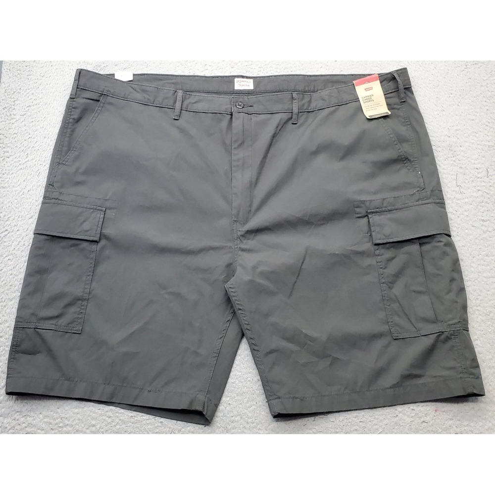 Levi's Carrier Cargo Ripstop Shorts Men 54 Charcoal Loose Fit Flat Front Stretch